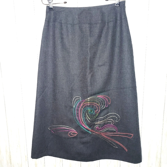 Vintage Harve Benard Skirt A-Line 100% Wool Women's Size 6 Petite Gray - Picture 1 of 9
